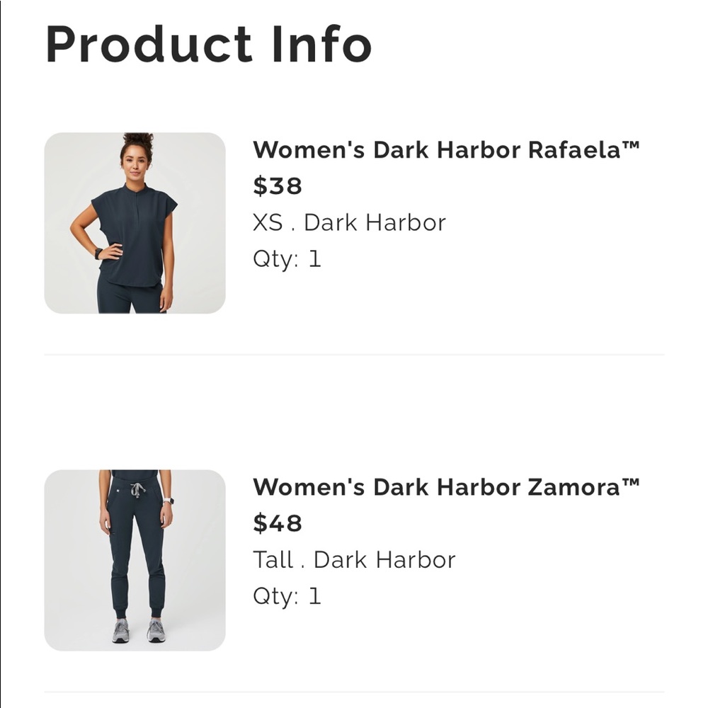 Figs XS Rafaela top & XS Tall Zamora Bottom Dark Harbor